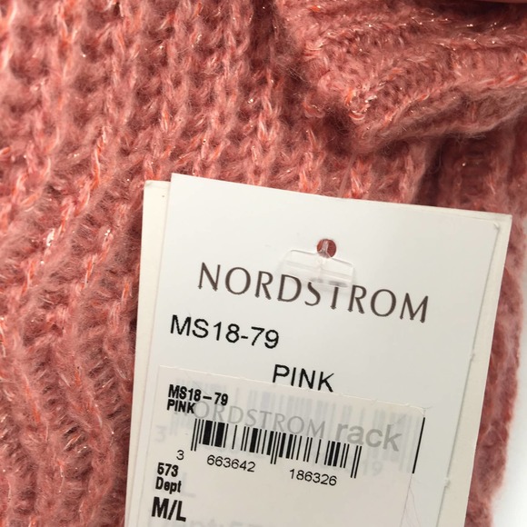 French Women's Knitted Crew Neck Pullover Sweater Long Sleeves Coral Medium NWT - Picture 4 of 6